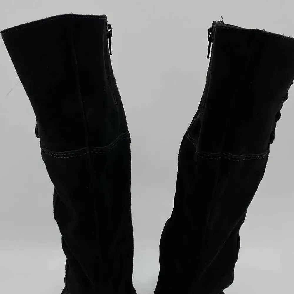 Nextday Black Suede Wedge Boots | Women’s 9.5